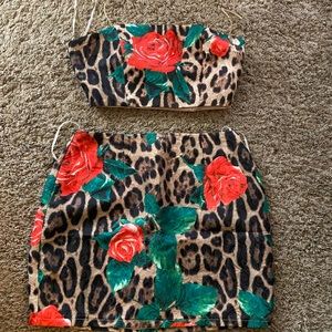 BNWT rose and leopard 🐆 print set